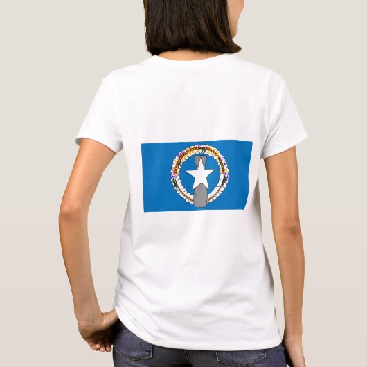 女子フリースジップジョガー北マリアナ国旗 Tシャツ (裏面)