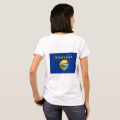 女子フリースジップジョガー国旗、米国モンタナ Tシャツ (裏面フル)