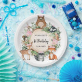 女子フローラウッドランド森林動物誕生パーティー ペーパープレート (パーティー)