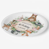 女子フローラウッドランド森林動物誕生パーティー ペーパープレート (アングル)