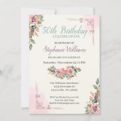 女子フローラクラシック50エレガントthバースデーパーティー 招待状 (正面)