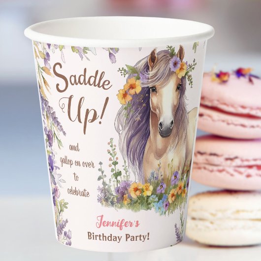 女子フローラ馬誕生日パーティー 紙コップ