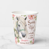 女子フローラ馬誕生日パーティー 紙コップ (裏面)