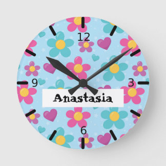 女子フローラ ラウンド壁時計