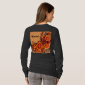 女子フローリスト長袖ブラックTシャツ Tシャツ (裏面フル)