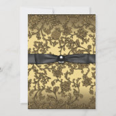 女子ブラックと金ゴールド写真卒業 招待状 (裏面)