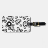 女子ブラックグレーチームカラーバレーギフト ラゲッジタグ (正面横)