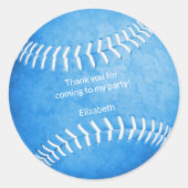 女子ブルーソフトボールスポーツパーティー感謝していユー ラウンドシール (正面)
