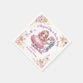 女子プリンセスユニコーン誕生日バースデーパーティー スタンダードカクテルナプキン (角)