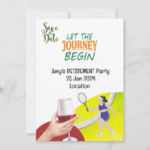 女子プレーヤーのテニスの引退パーティー 招待状 (正面)