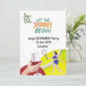 女子プレーヤーのテニスの引退パーティー 招待状 (スタンド正面)