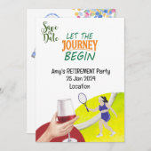 女子プレーヤーのテニスの引退パーティー 招待状 (正面/裏面)