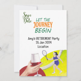 女子プレーヤーのテニスの引退パーティー 招待状