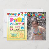 女子プールパーティーの招待状 招待状 (正面)