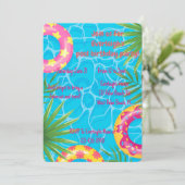 女子プールパーティー夏の誕生日 招待状 (スタンド正面)