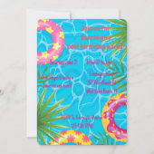 女子プールパーティー夏の誕生日 招待状 (正面)