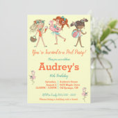 女子プールパーティー誕生日パーティーの招待 招待状 (スタンド正面)