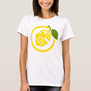 女子ベーシックTシャツレモンタイポグラフィ Tシャツ