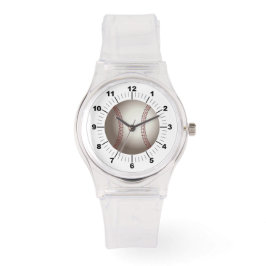 女子ベースボールスポーティピンクシリコンウォッチ 腕時計