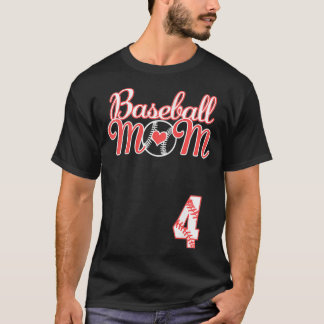 女子ベースボールママ母の日#4野球選手 Tシャツ