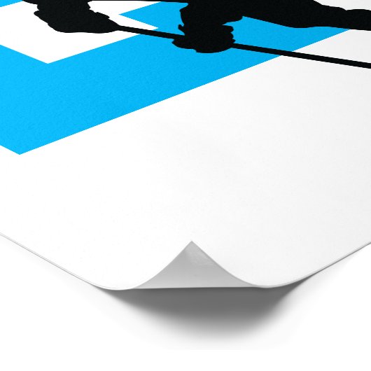 女子ホッケーパーソナライズされたプレーヤーナンバーターコイズ ポスター (角)