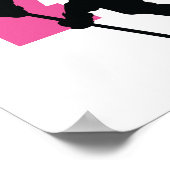 女子ホッケーパーソナライズされた選手ナンバピンク ポスター (角)