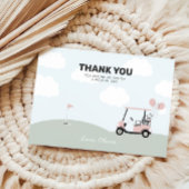 女子ホールインワンピンクゴルフ1回目の誕生日 サンキューカード