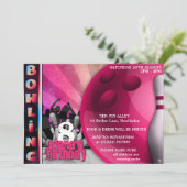 女子ボウリングパーティーの招待状 招待状 (スタンド正面)