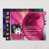 女子ボウリングパーティーの招待状 招待状 (正面/裏面)