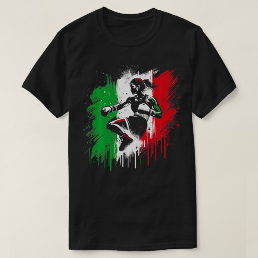 女子ボクイタリアンサーイタリアキックボクシングガール1 Tシャツ (デザイン正面)