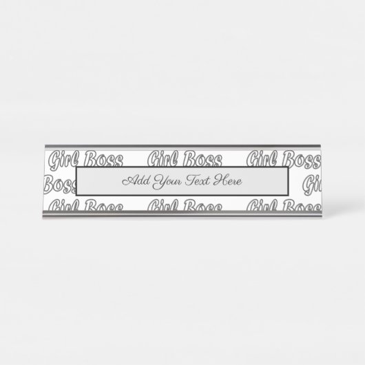 女子ボスが女性起業家フェミニズム デスクネームプレート (正面)