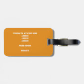 女子ボーイズオレンジグレーバレーボール旅行チーム ラゲッジタグ (裏面横)