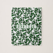 女子ボーイズグリーンホワイトバレーボールのスポーツゲーム ジグソーパズル (縦)