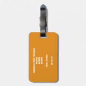 女子ボーイズブラックオレンジバレーボールチームカラー ラゲッジタグ (裏面縦)