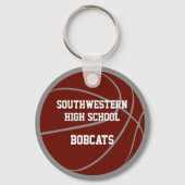女子ボーイズマルーン灰色チームカラーバスケットボール キーホルダー (裏面)