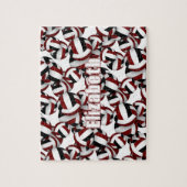 女子ボーイズマルーン黒バレーボールチームカラー ジグソーパズル (縦)