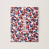 女子ボーイズレッドブルーバレーボールチームの色 ジグソーパズル (縦)