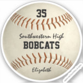 女子ボーイズ野球ソフトボカスタムールチーム名 シール (正面)