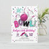 女子ボーリングパーティの招待状(ボーリングパーティー) 招待状 (スタンド正面)