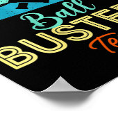 女子ボールバスタースピッおもしろいクレボールチームVネック ポスター (角)