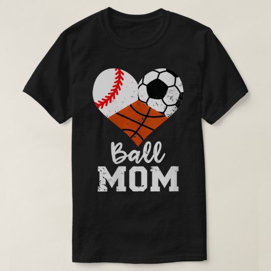女子ボール母おもしろい野球サッカーバスケットボールM Tシャツ (デザイン正面)