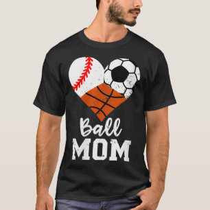女子ボール母おもしろい野球サッカーバスケットボールM Tシャツ