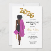 女子ポートレート卒業パーティー招待状 招待状 (正面)