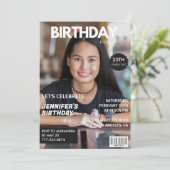 女子マガジンの表紙風 20歳の誕生日招待状 招待状 (スタンド正面)
