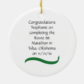 女子マラソンランナーオーナメントイン・グリーン セラミックオーナメント (裏面)