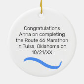 女子マラソンランナーブルーオーナメント セラミックオーナメント (裏面)