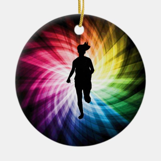 女子マラソンランナー セラミックオーナメント (正面)