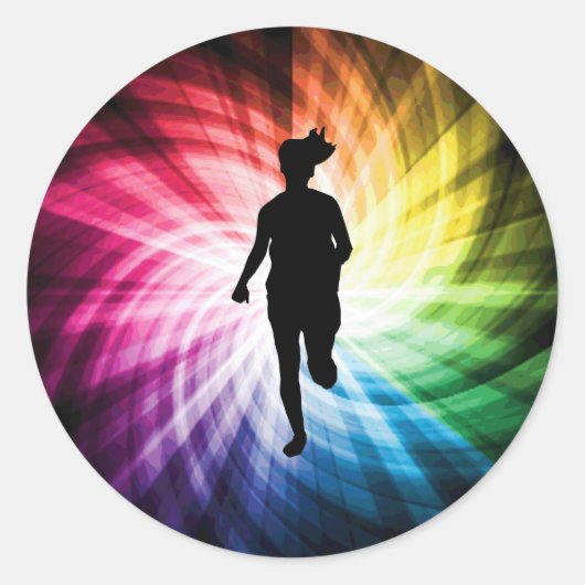 女子マラソンランナー ラウンドシール (正面)