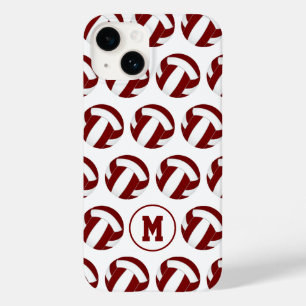 女子マルーン白いバレーボールパターン Case-Mate iPhone 14ケース