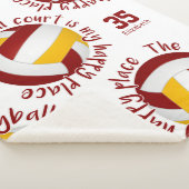 女子マルーン金ゴールドバレーボールコート幸せ場所 シェルパブランケット (3/4)